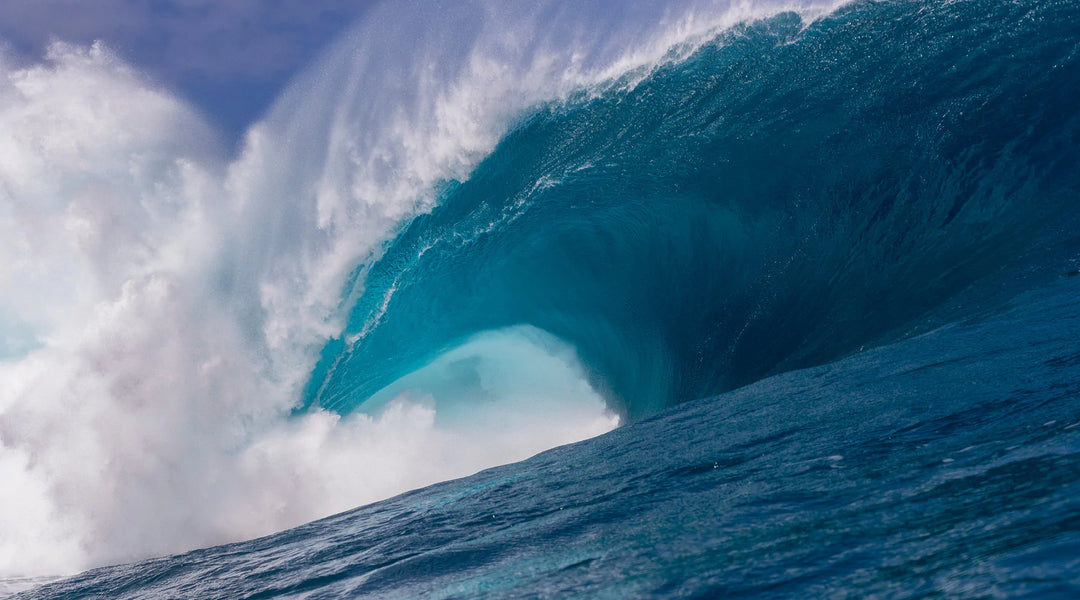 Enormous barrel at teahupoo