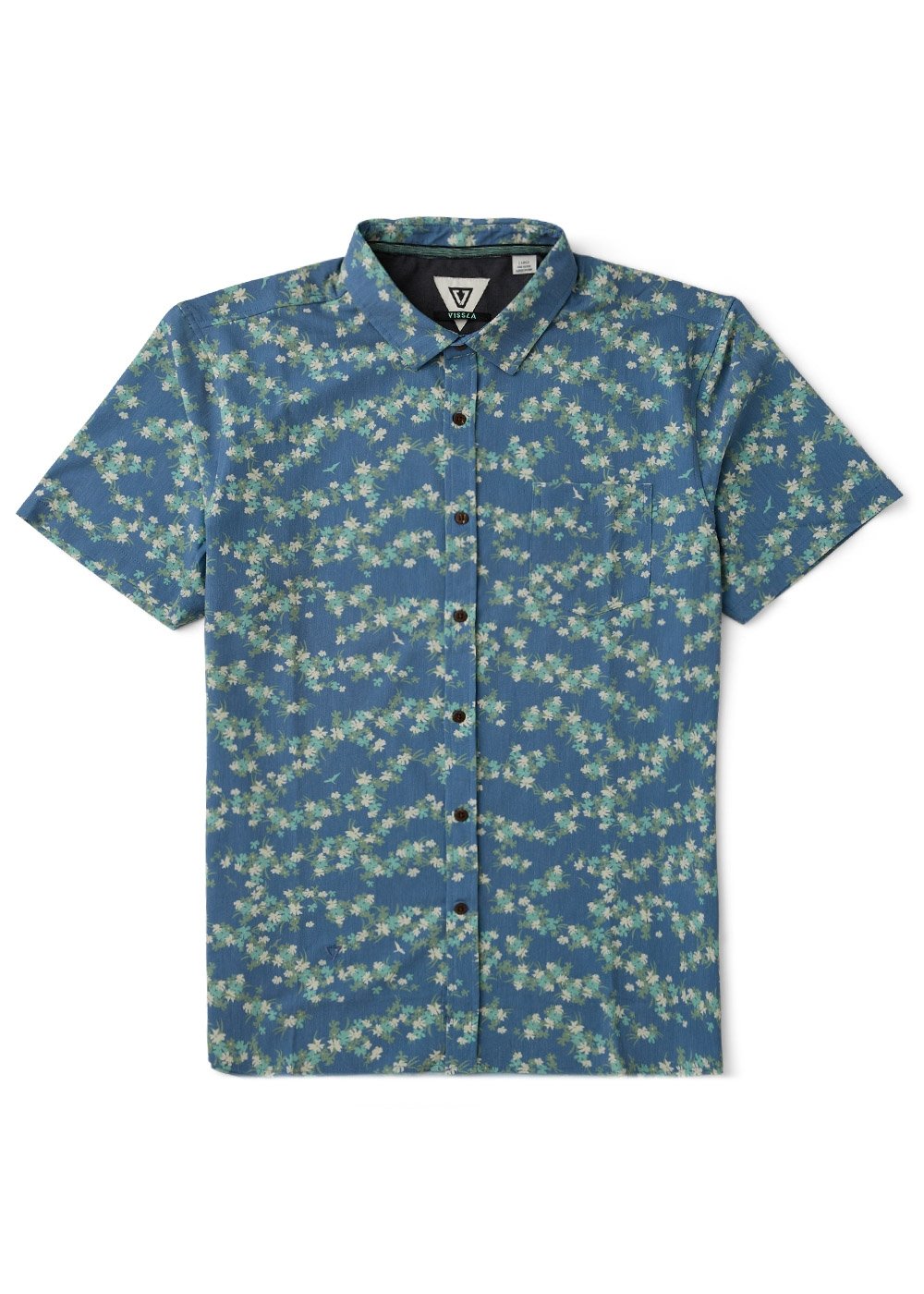 Vissla Tropicanica Hybrid Eco Boys SS Shirt in Blue Haze