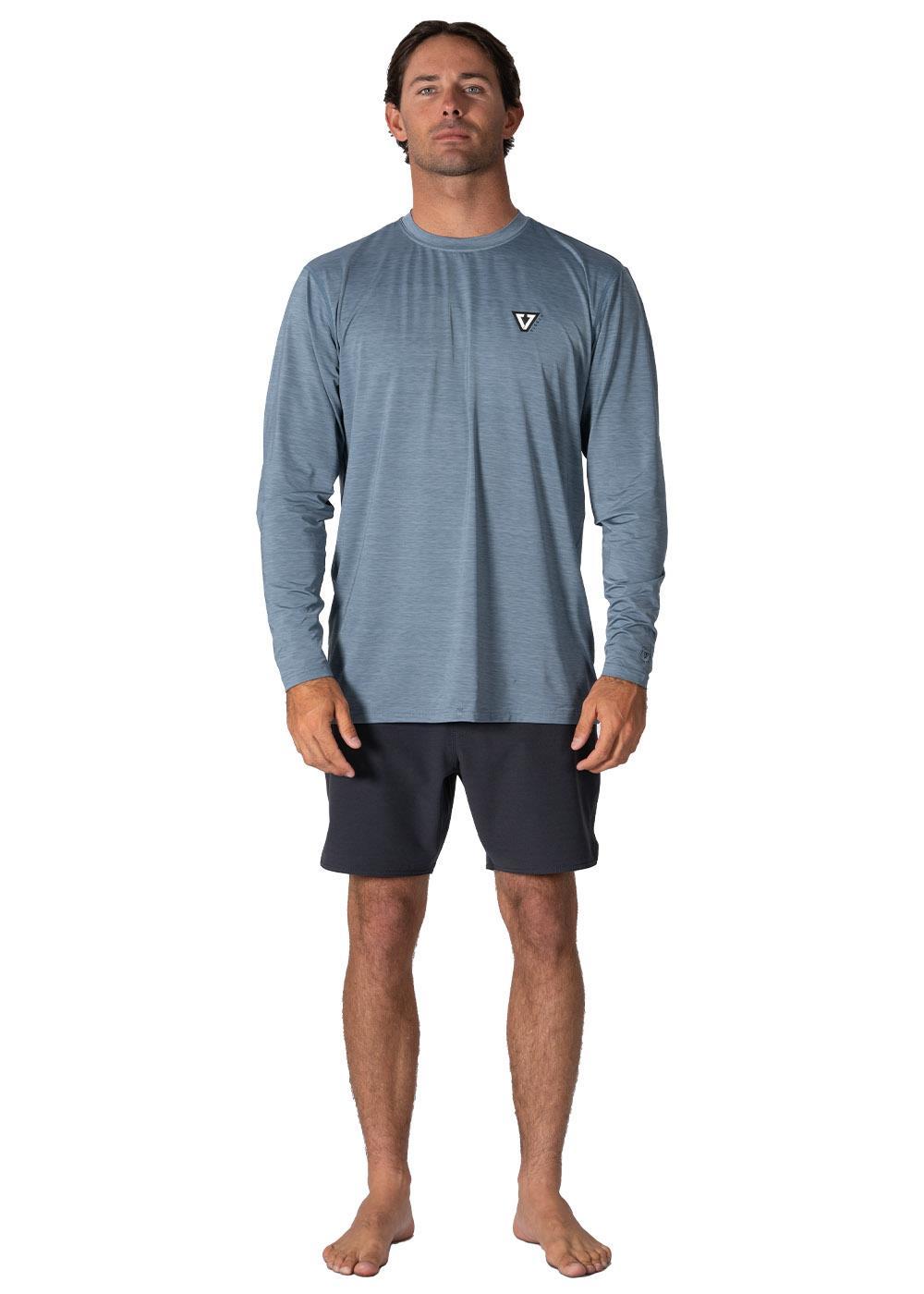 Vissla Youth Twisted LS Sun Shirt in Slate Heather, view 4
