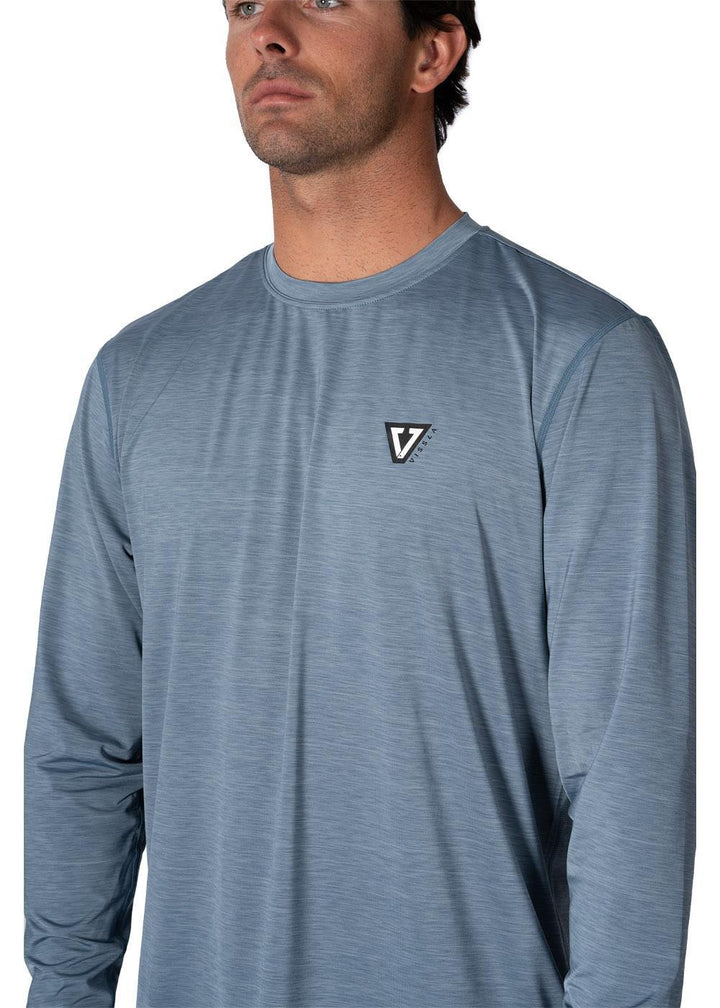 Vissla Youth Twisted LS Sun Shirt in Slate Heather, view 7