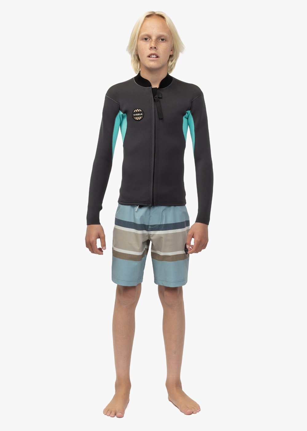 Vissla Solid Set Boys 2Mm Ls Jacket in Phantom, view 2