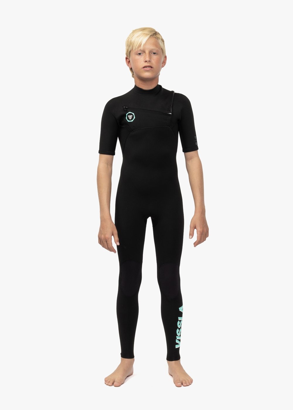 Vissla 7 Seas Boys 2-2 Ss Full Suit in Black, view 2