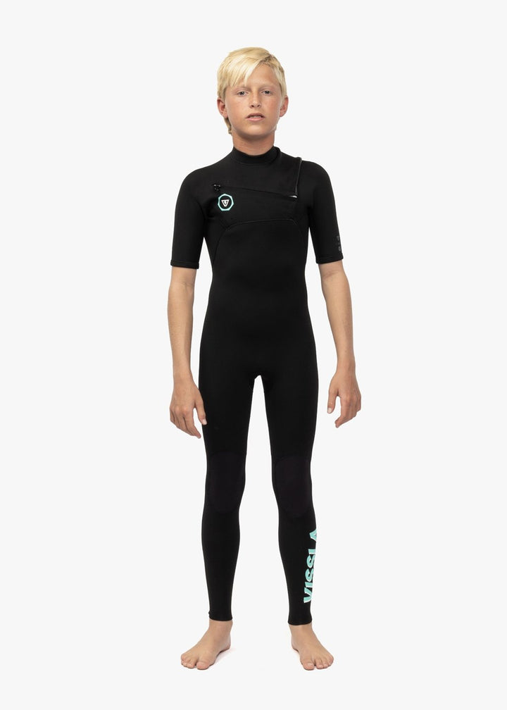 Vissla 7 Seas Boys 2-2 Ss Full Suit in Black, view 2