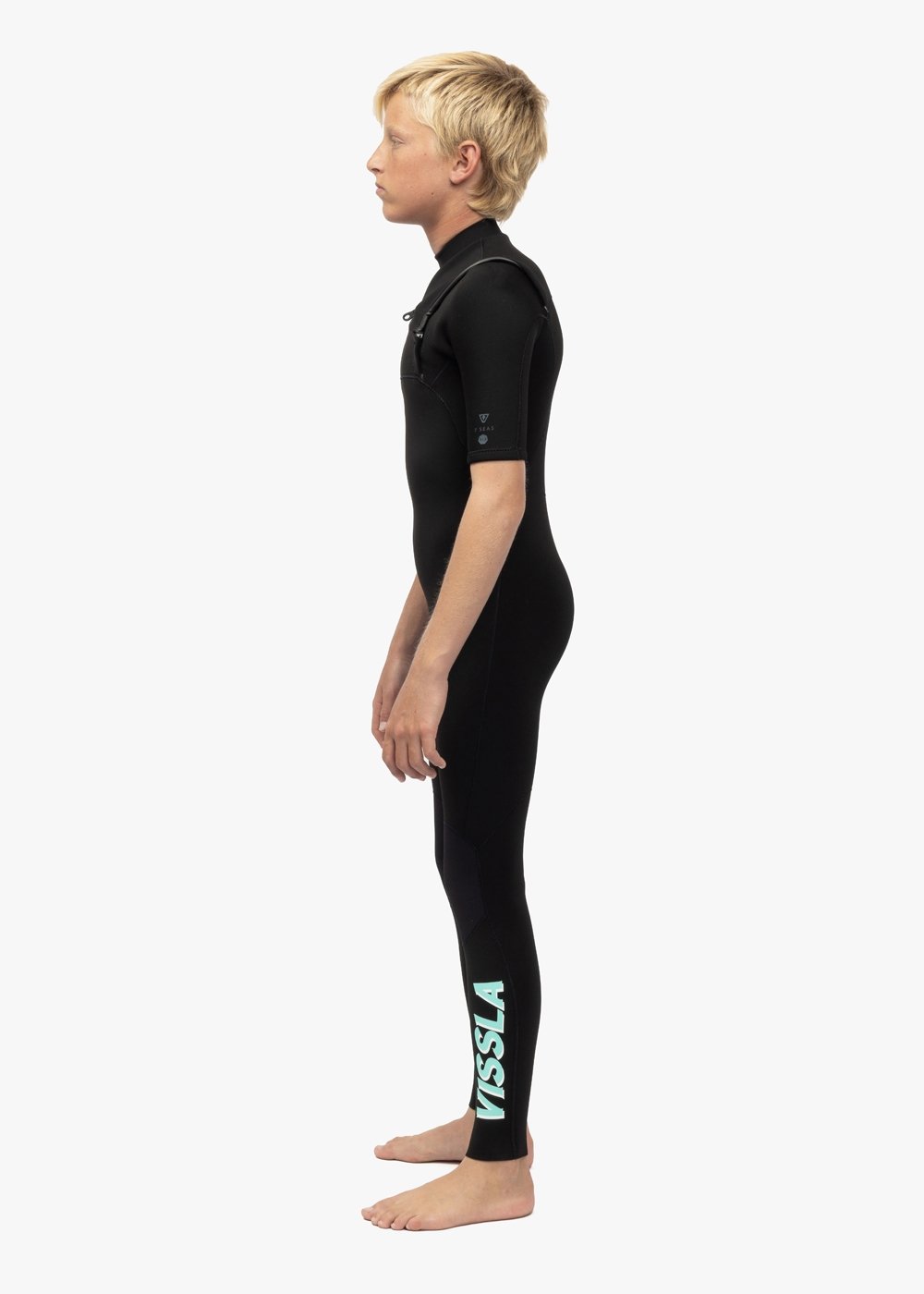 Vissla 7 Seas Boys 2-2 Ss Full Suit in Black, view 8