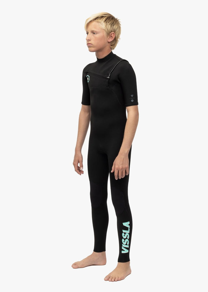Vissla 7 Seas Boys 2-2 Ss Full Suit in Black, view 9