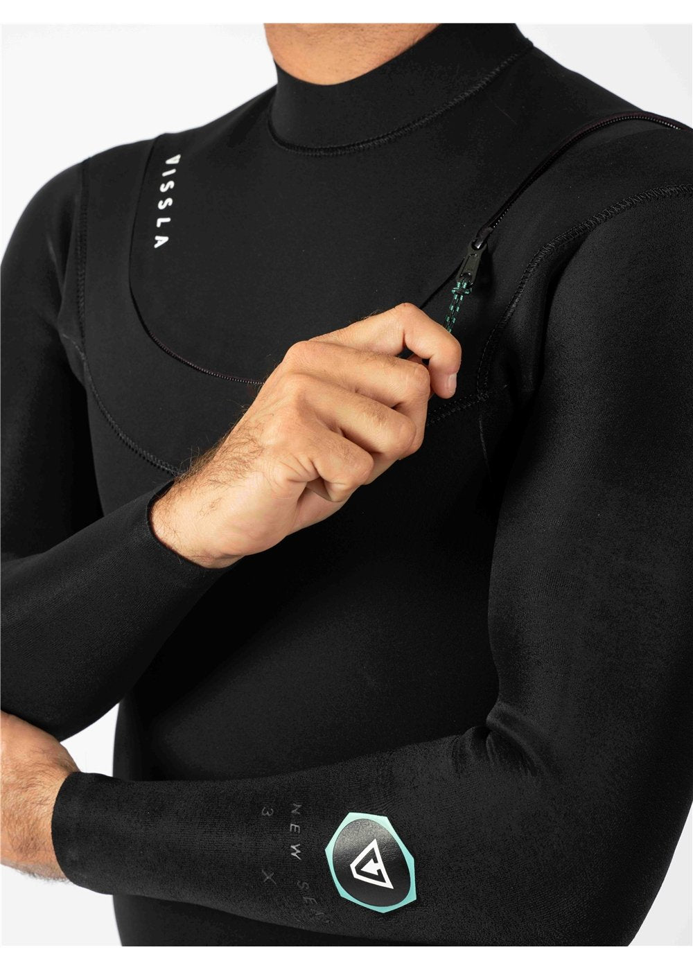 Vissla New Seas Boys 4-3 Full U - Zip in Black, view 9