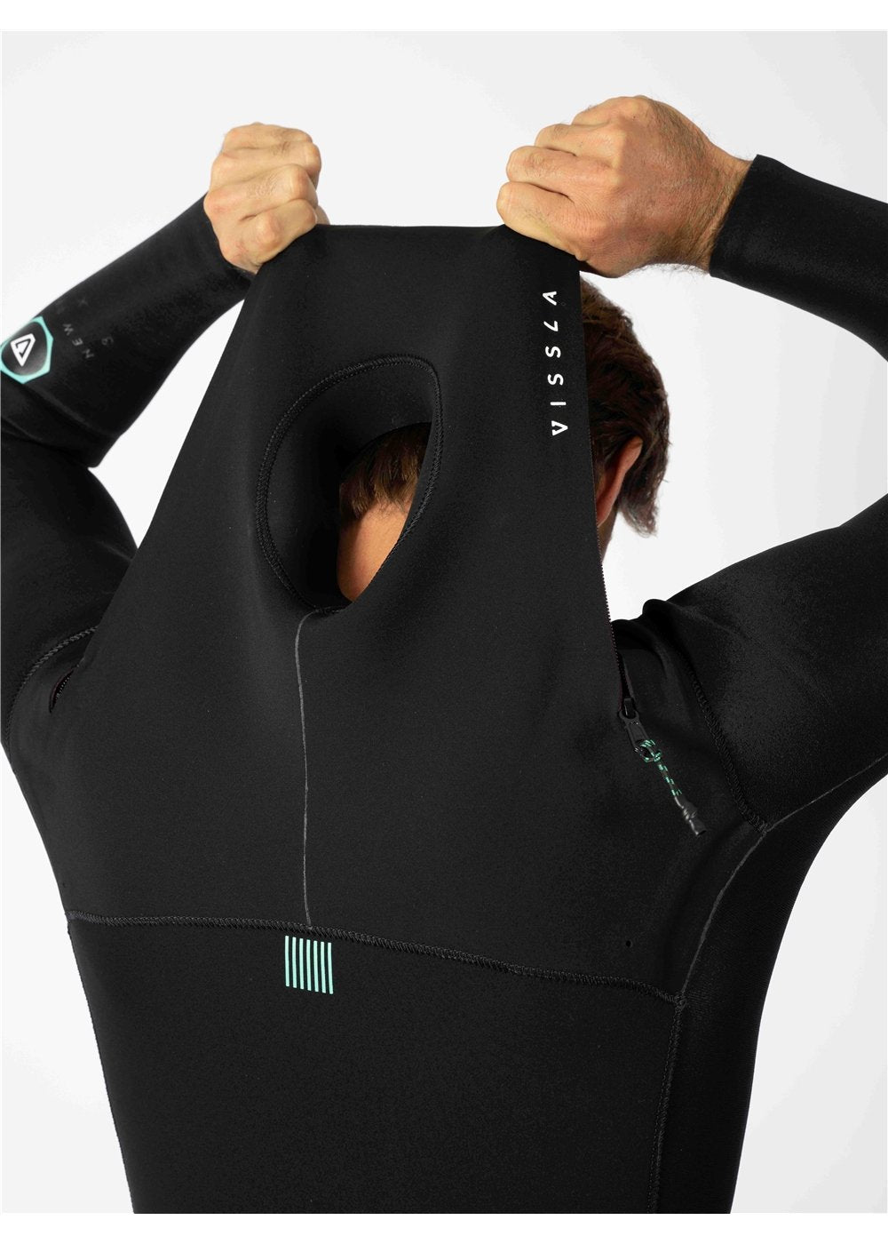 Vissla New Seas Boys 4-3 Full U - Zip in Black, view 2