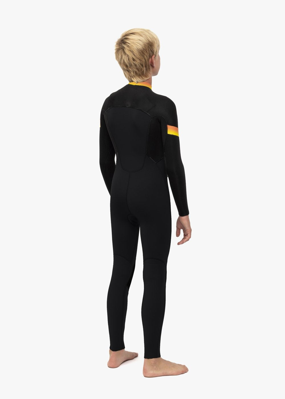 Vissla 7 Seas Boys Raditude 4-3 Full Chest Zip in Black, view 4