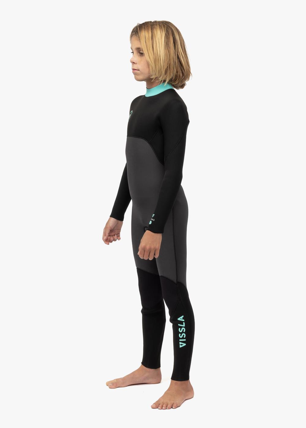 Vissla 7 Seas Boys 4-3 Full Back Zip in Phantom, view 4