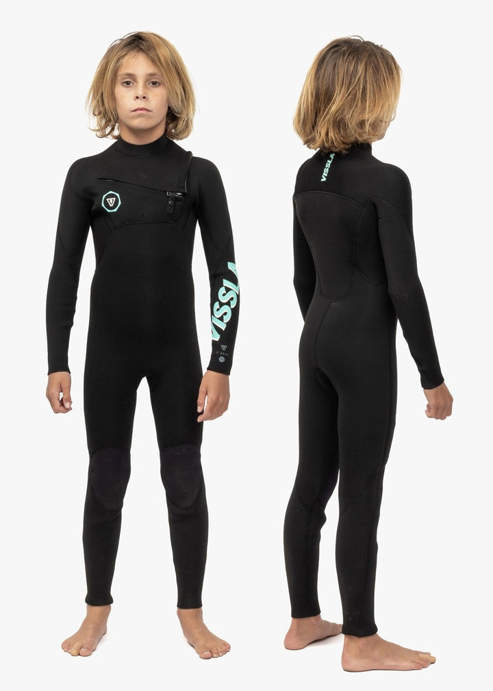 Vissla 7 Seas Boys 4-3 Full Chest Zip in Black