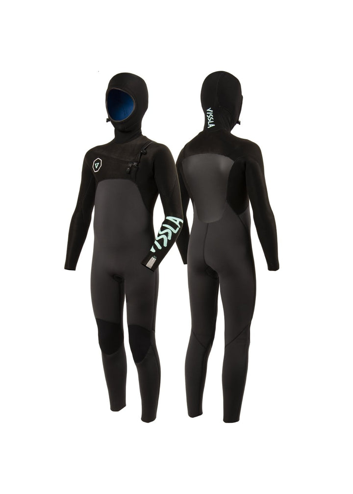 Vissla 7 Seas Boys 5-4-3 Full Hooded Chest Zip in Phantom