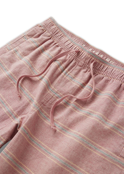 J. Linen Stripe Elastic Eco 18" Walkshort