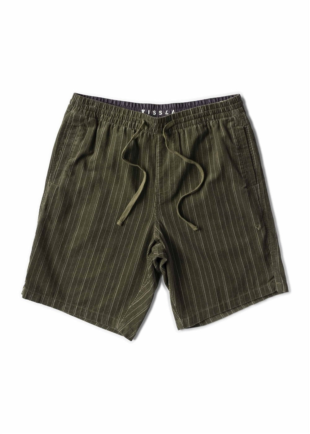 Vissla Rails Cord 18" Elastic Walkshort in Dark Olive
