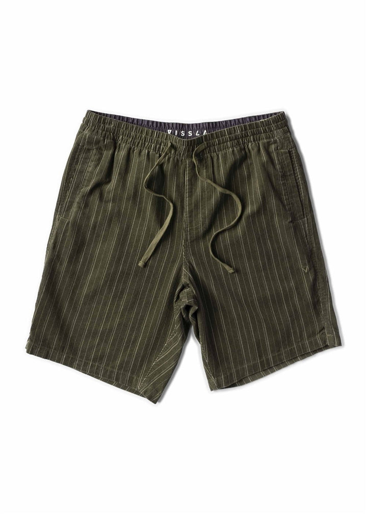 Vissla Rails Cord 18" Elastic Walkshort in Dark Olive