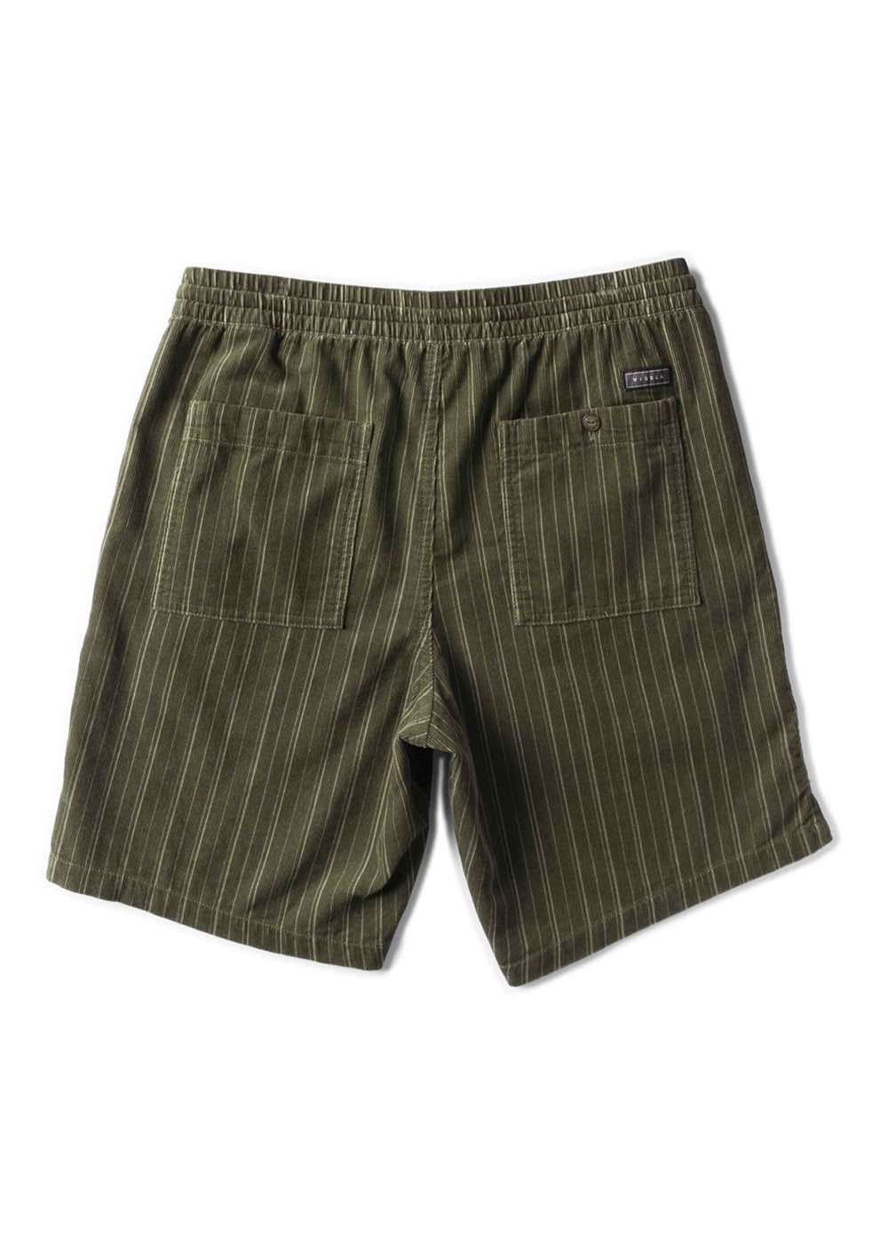 Vissla Rails Cord 18" Elastic Walkshort in Dark Olive, view 2