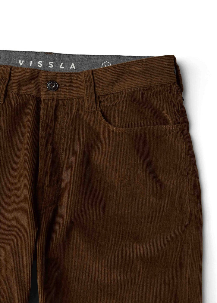 Vissla Border C Cord 5 Pkt Pant in Dark Earth, view 3