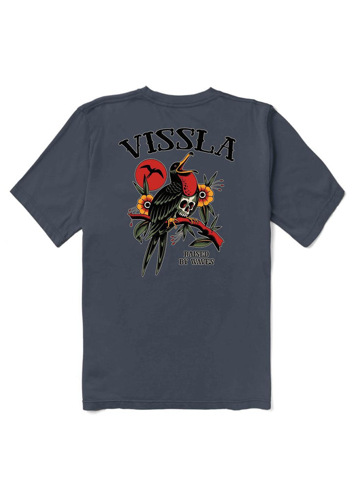 Vissla Island Bird Organic Blend SS Pocket Tee in Dark Denim