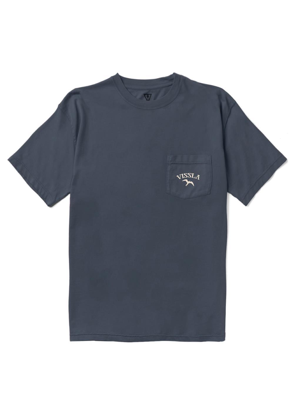 Vissla Island Bird Organic Blend SS Pocket Tee in Dark Denim, view 2