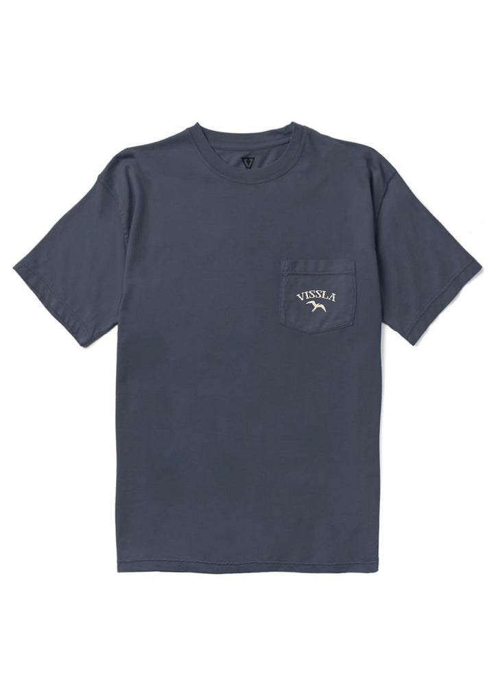 Vissla Island Bird Organic Blend SS Pocket Tee in Dark Denim, view 2