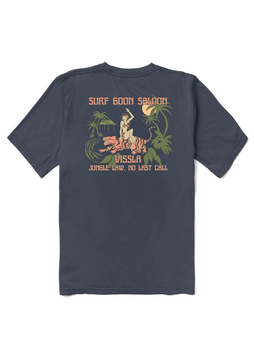 Vissla Jungle Law Organic Blend SS Tee in Dark Denim