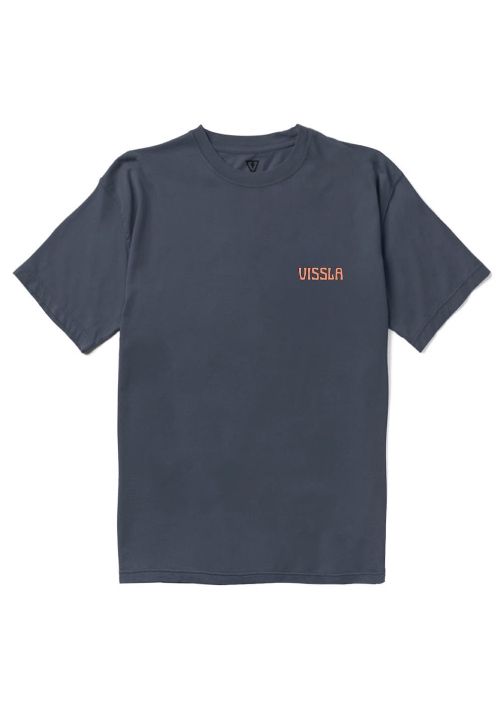 Vissla Jungle Law Organic Blend SS Tee in Dark Denim, view 2