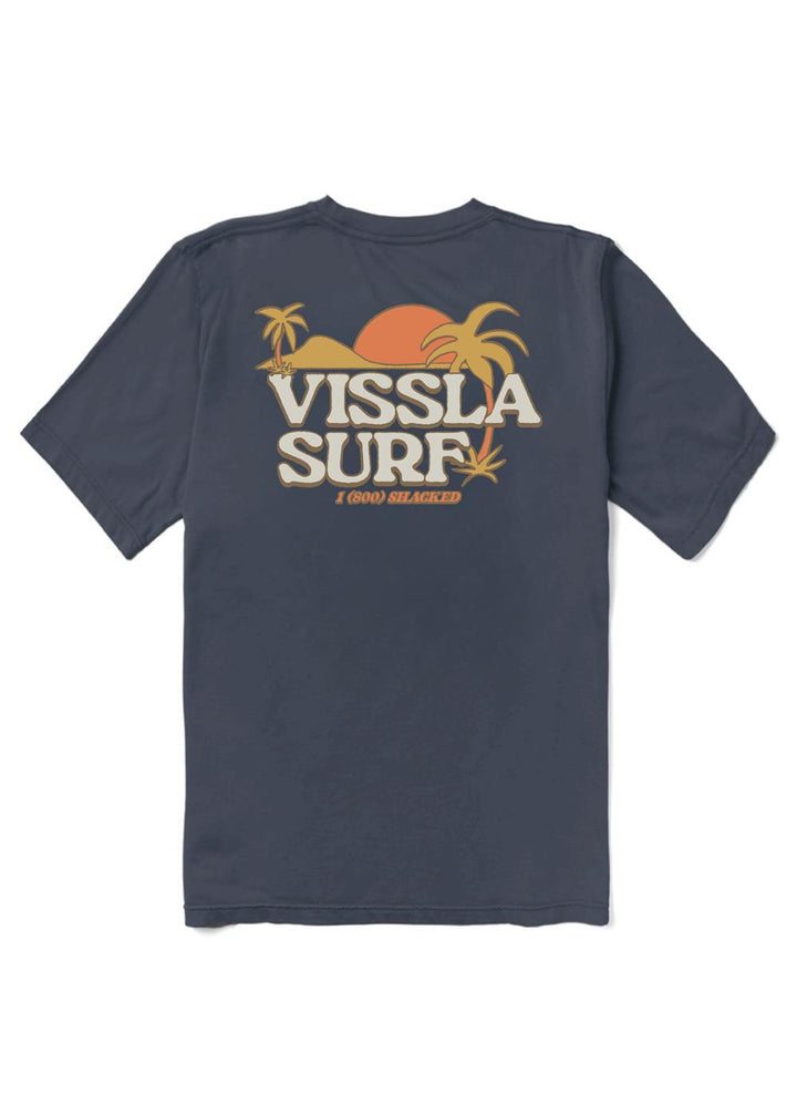 Vissla Shacked Organic Blend SS Tee in Dark Denim