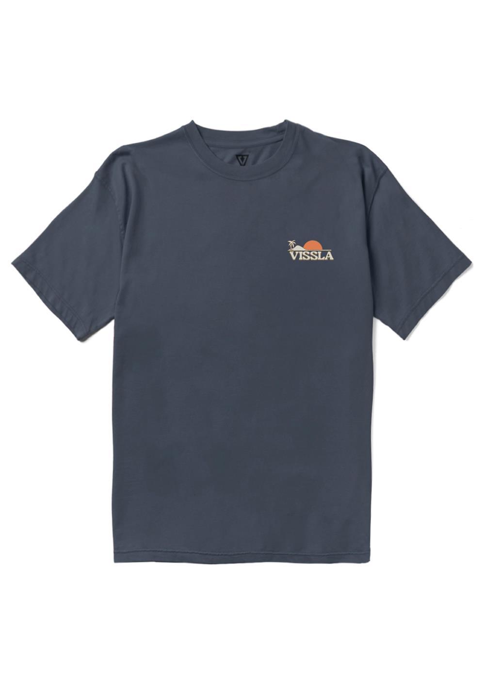 Vissla Shacked Organic Blend SS Tee in Dark Denim, view 2