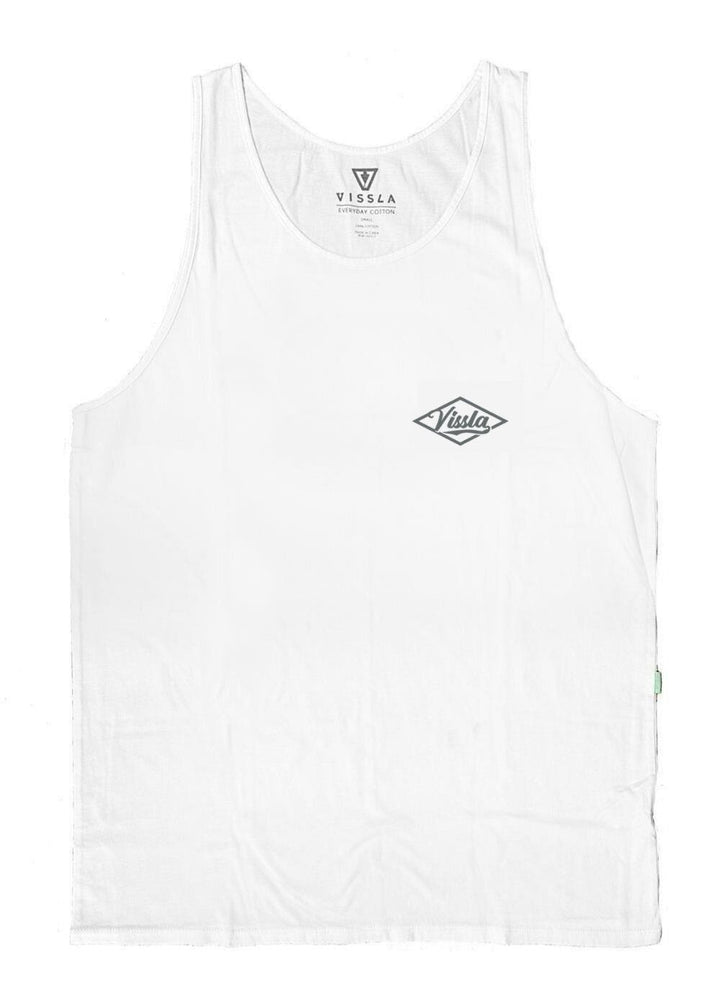 Vissla Corners Organic Blend Tank in White, view 2