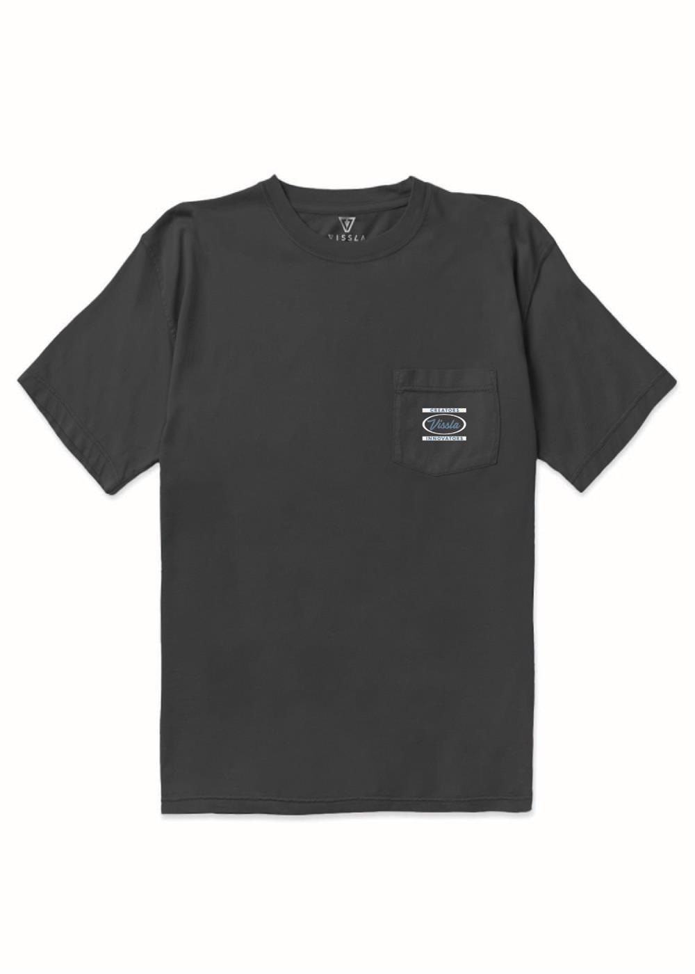 Vissla Creators Gathering Swell Vintage Ss Pkt Tee in Phantom, view 2