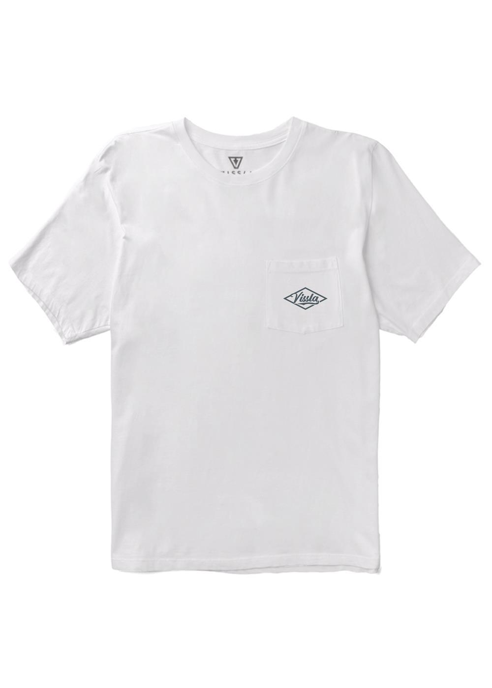 Vissla Corners Swell Vintage SS Pocket Tee in White, view 2