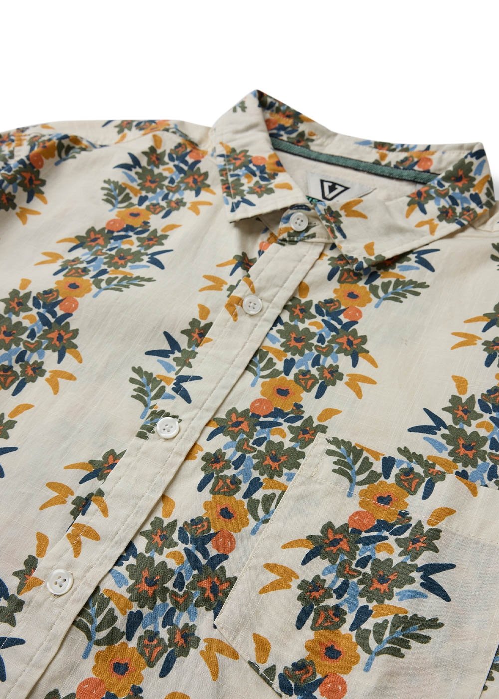 Vissla Voodoo Vines Hybrid Eco SS Shirt in Vintage White, view 3