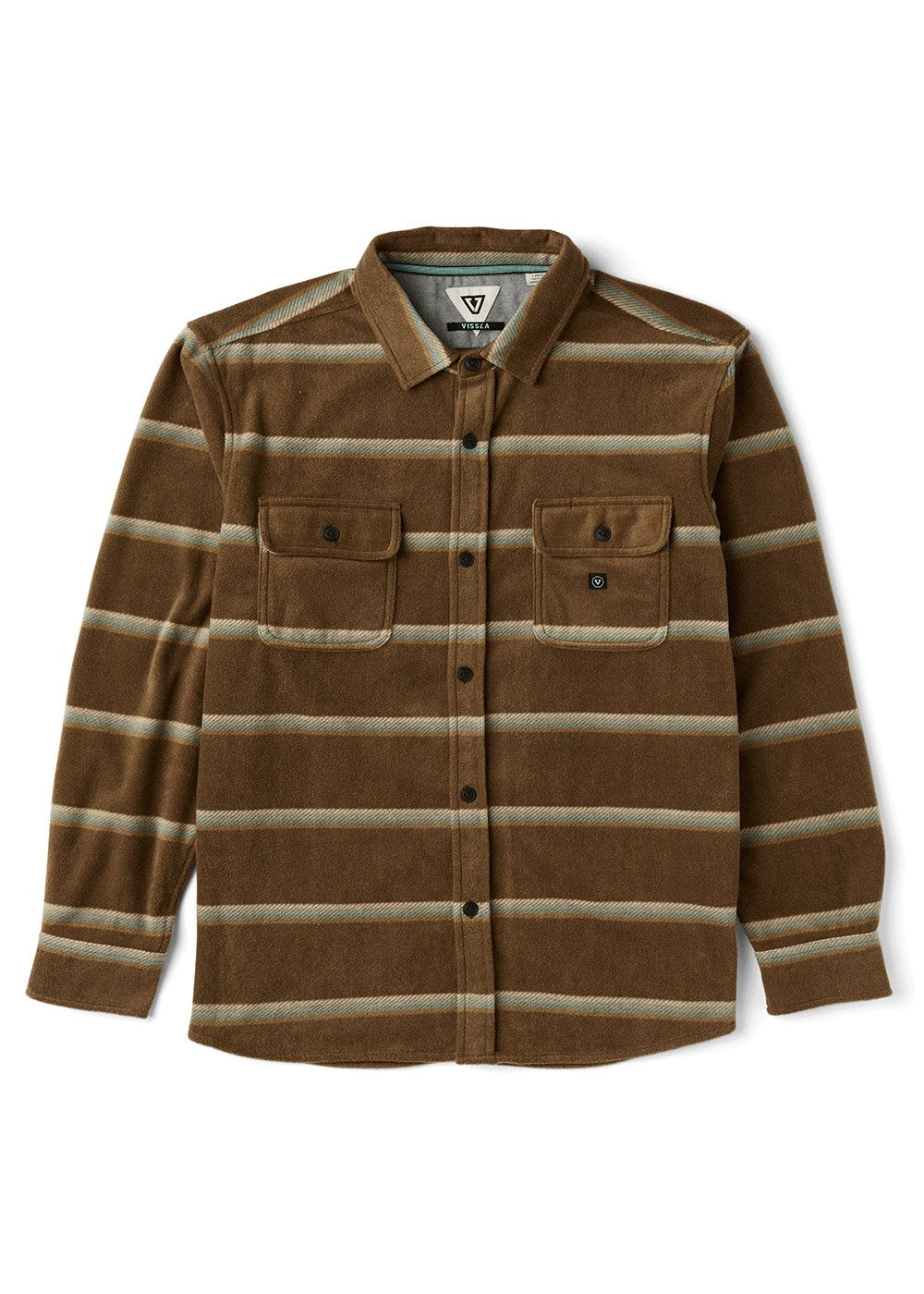 Vissla Eco-Zy Ls Polar Flannel in Dark Earth
