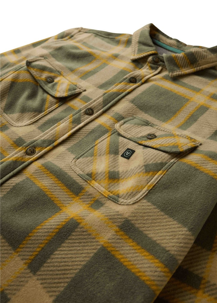 Vissla Eco-Zy Ls Polar Flannel in Surplus, view 3