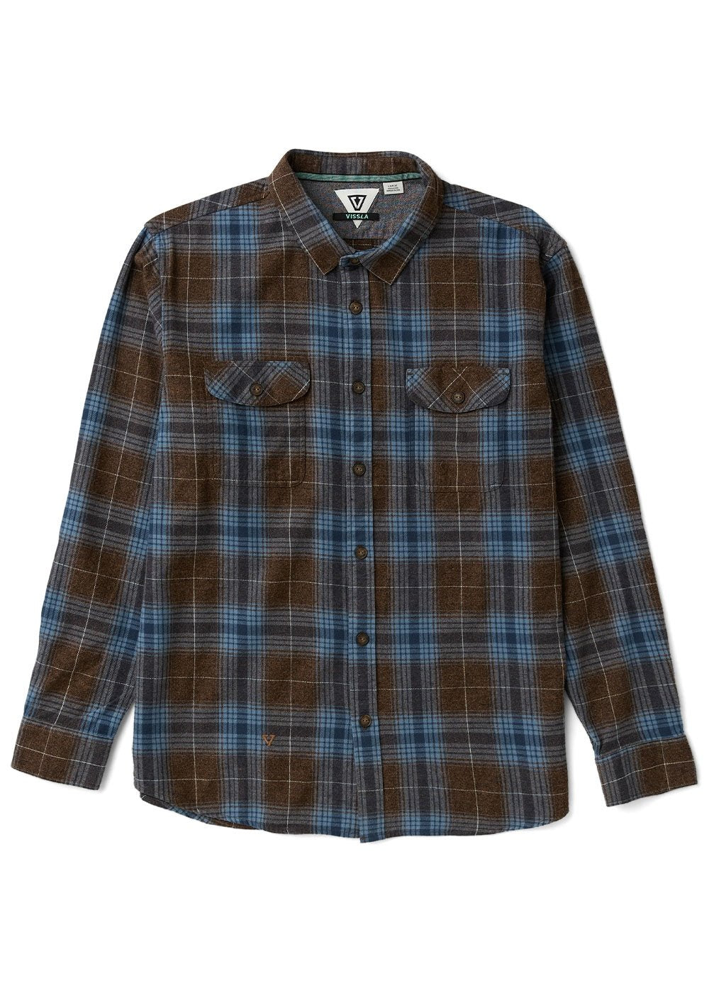 Vissla Central Coast Eco Ls Flannel in Brown Heather