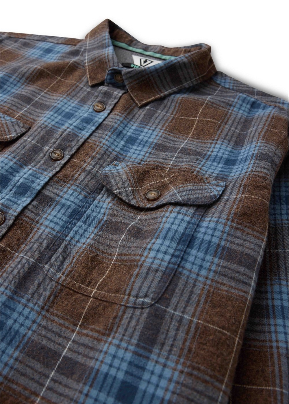 Vissla Central Coast Eco Ls Flannel in Brown Heather, view 3