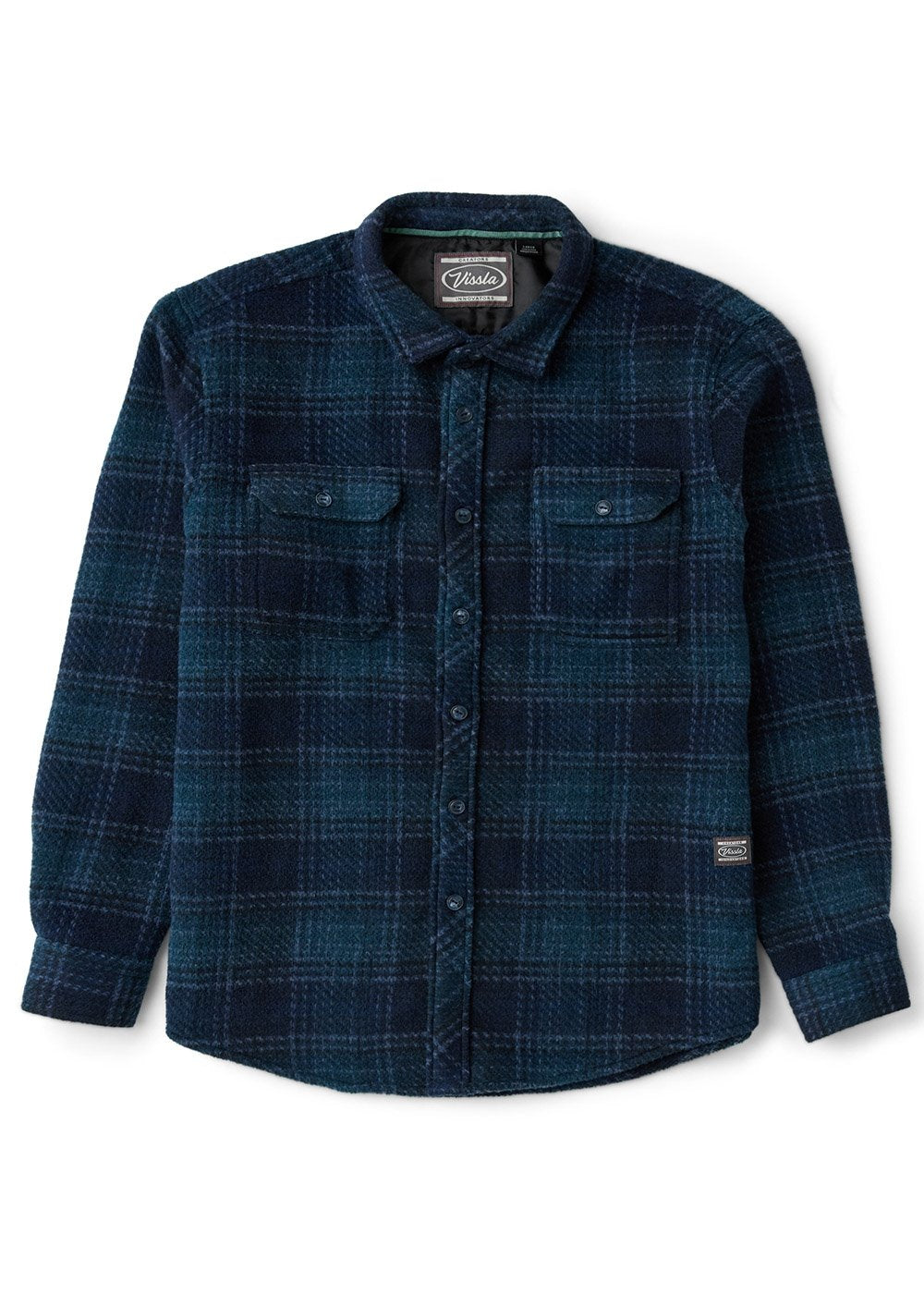 Vissla Creators Mind Games Eco Ls Flannel in Dark Naval