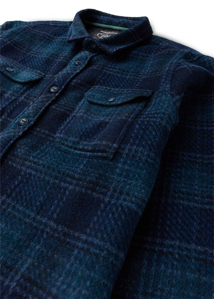 Vissla Creators Mind Games Eco Ls Flannel in Dark Naval, view 3