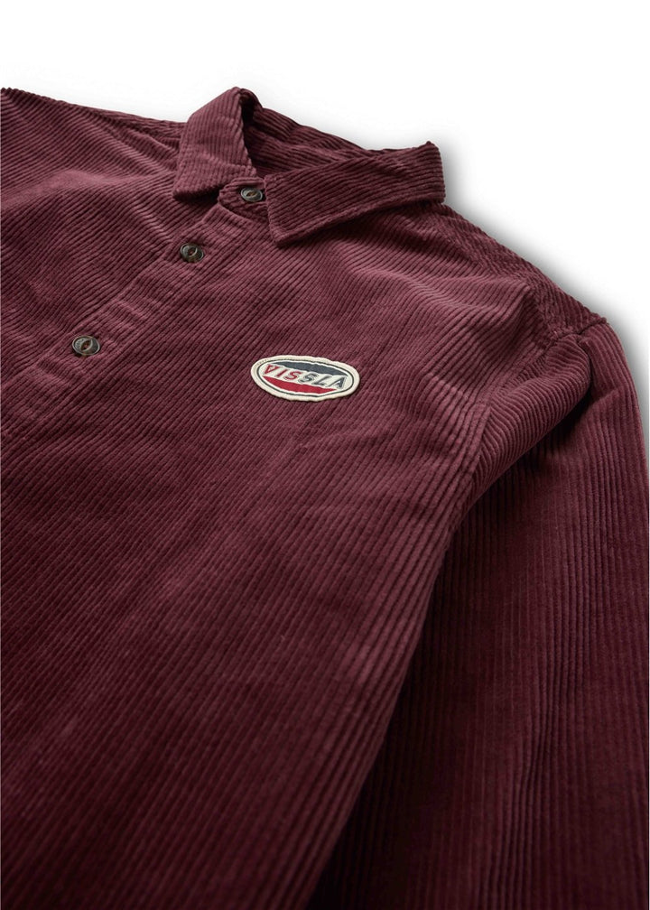Vissla Blinker Organic Flannel Shirt in Burgundy, view 3