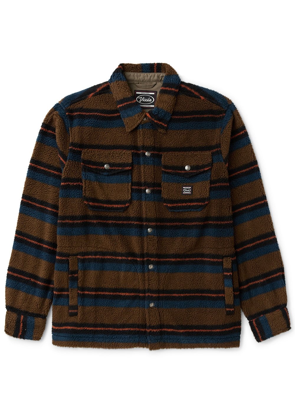 Vissla Peaks Sherpa Ao Eco Flannel Shirt in Dark Khaki