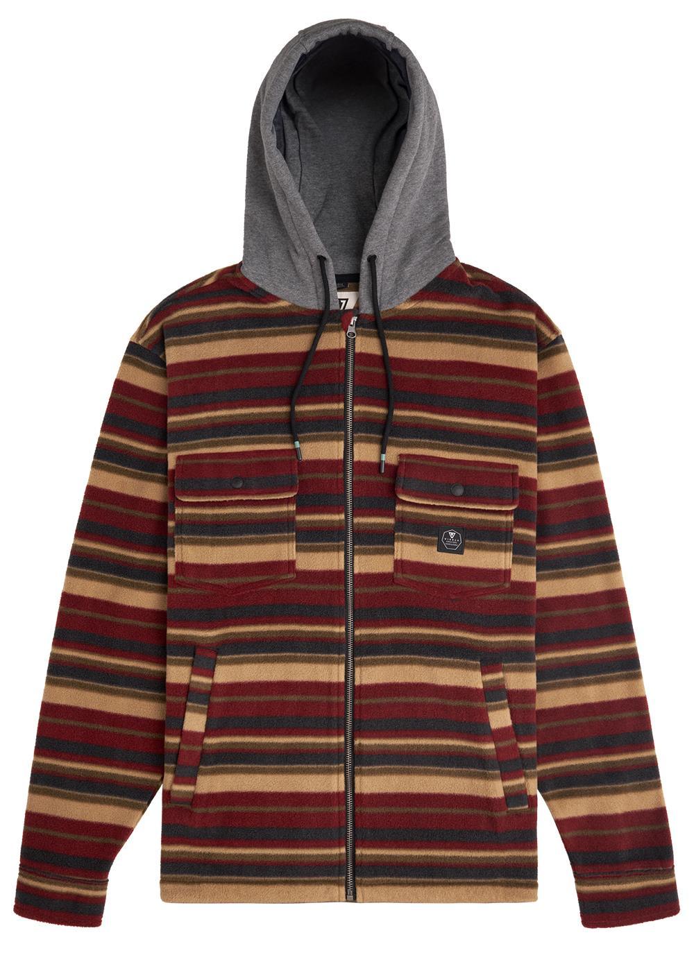 Vissla Hermosa Hooded Flannel Shirt in Fired Brick