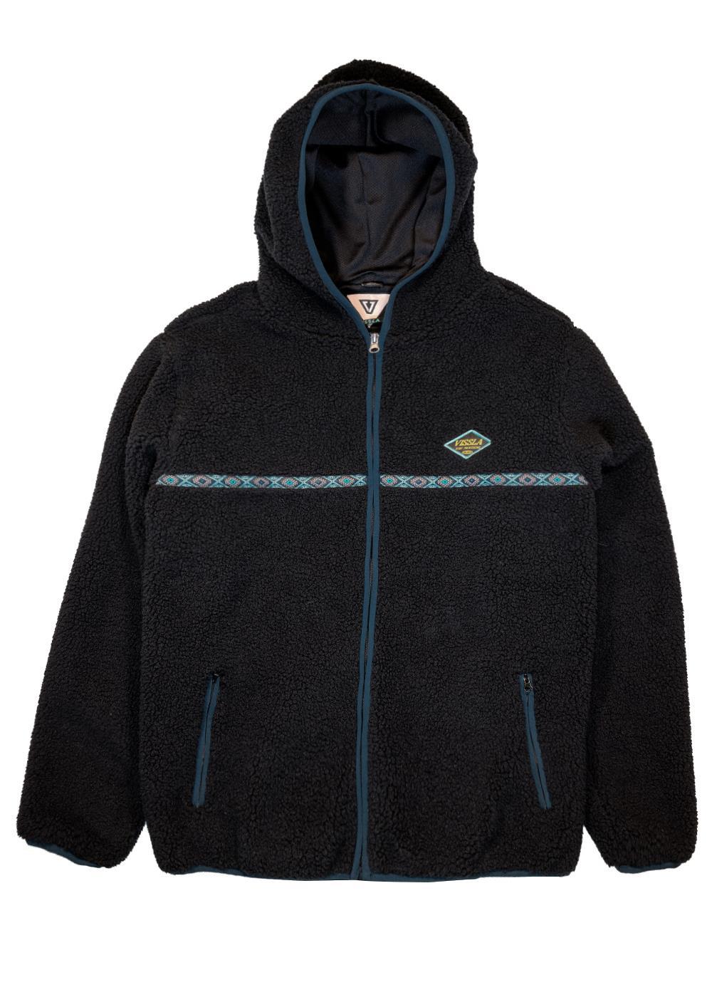 Vissla Legall Sherpa Zip Hoodie in Black