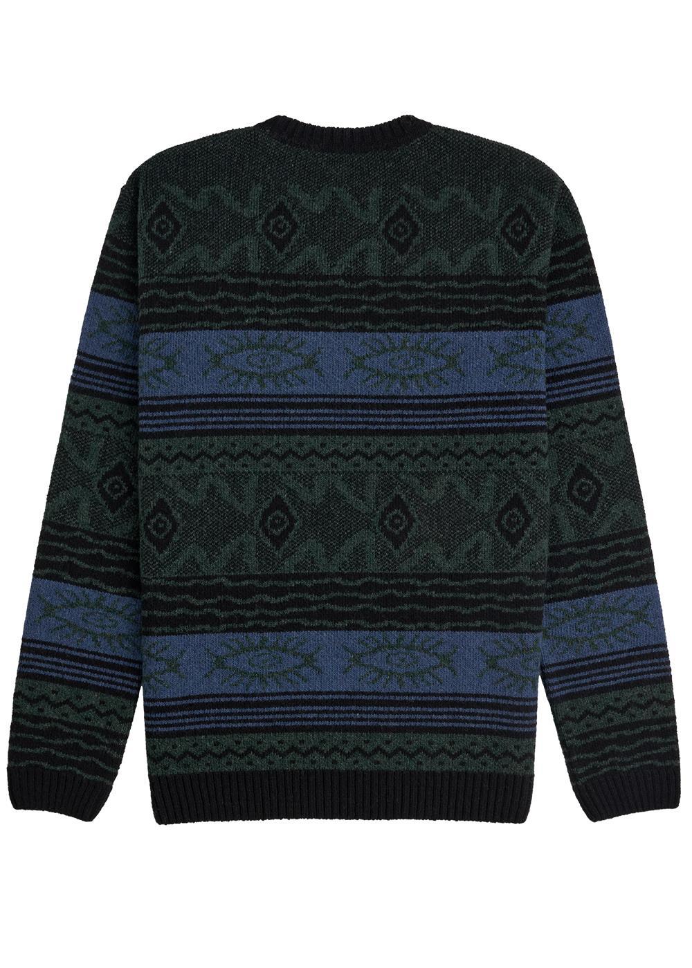 Vissla Blur Jacquard Crew Sweater in Black, view 2