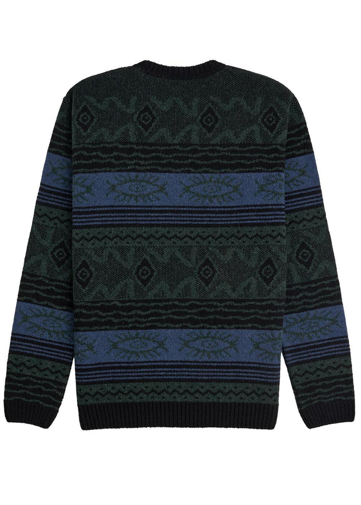 Vissla Blur Jacquard Crew Sweater in Black, view 2