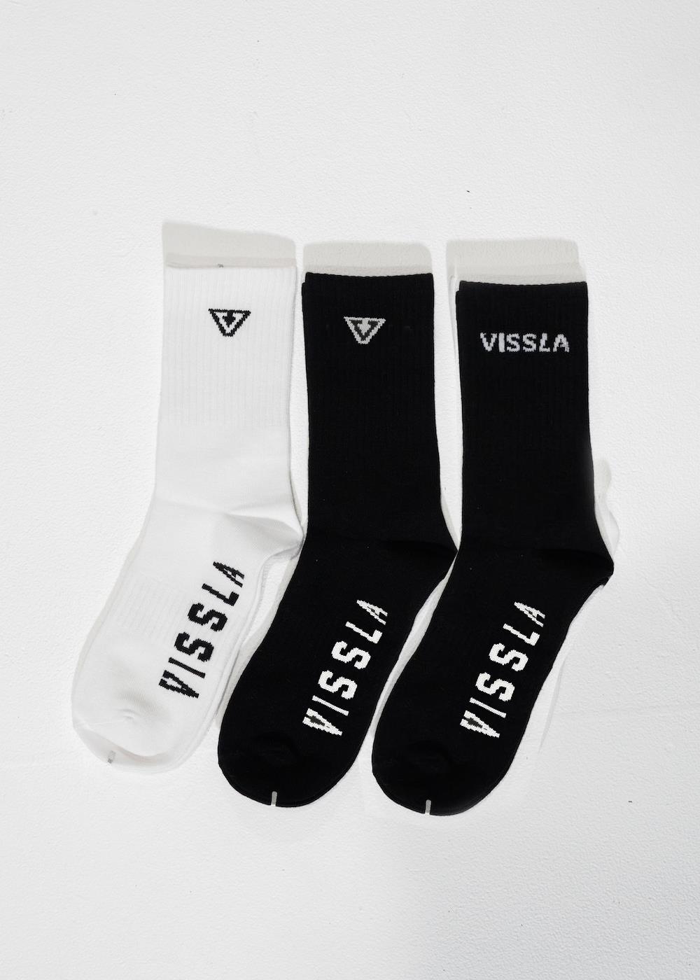 Vissla Logo Sock 3 Pack in Assorted Colors