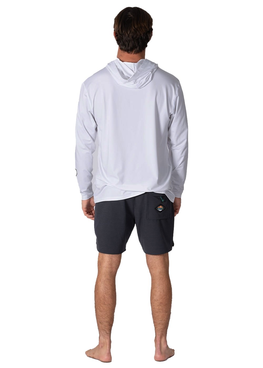 Vissla Twisted Eco Hooded Ls Sun Shirt in White, view 2