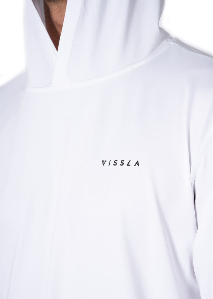 Vissla Twisted Eco Hooded Ls Sun Shirt in White, view 4
