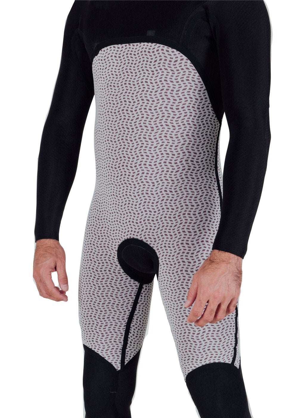 Vissla Natural Seas 3-2 Full Chest Zip in Black, view 4
