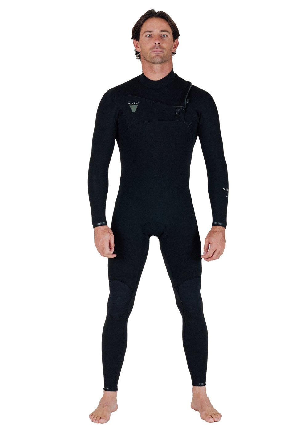 Vissla Natural Seas 3-2 Full Chest Zip in Black, view 6
