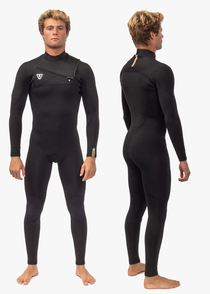 Vissla 7 Seas Comp 3-2 Full Chest Zip in Black