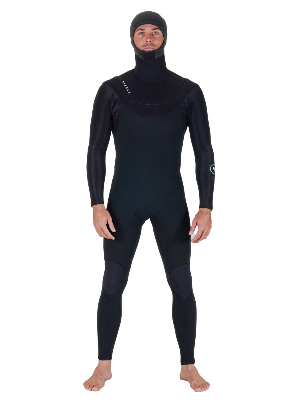 Vissla New Seas 4-3 Hooded U - Zip in Black, view 2